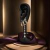 DYS Human Ear Earrings Holder, 3D Printed Earring Stand, Shape Jewelry Hanger Display Stand for Dresser Countertop