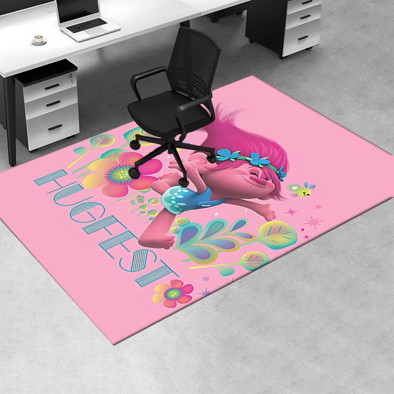 Hugfest, Trolls, Poppy Office Carpet Soft Polyester Entrance Carpet Washable Non-slip Machine Washable Indoor Carpet Living Room Bedroom Din