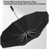 2025 LED Automatic Umbrella Reflective Stripe Reverse Led Light Umbrella Three Folding Inverted 10 Ribs Windproof Umbrellas