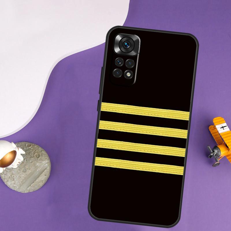 Airplane Pilot Epaulette Case For Xiaomi Redmi Note 13 Pro 14 12 9 10 11 Pro 10S 11S 12S Redmi 10C 13C 14C 12C Cover
