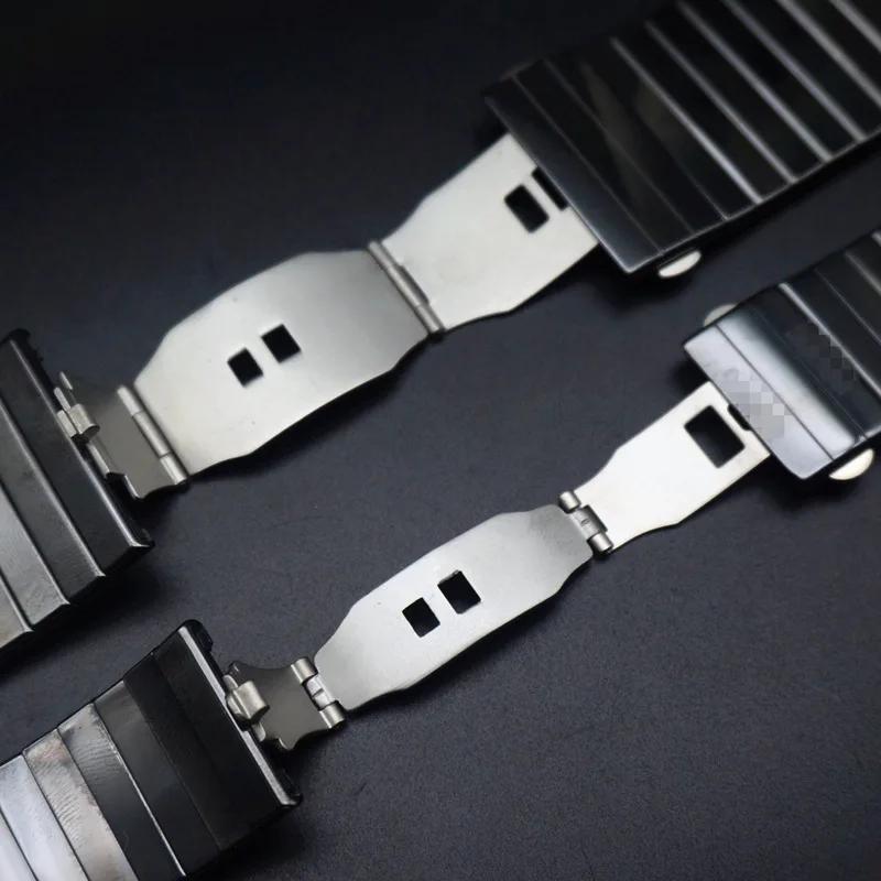 Ceramic WatchBand Replacement Rado DIAMASTER Series Black Watch Chain Men's 27mm 35mm Folding Buckle Watch Strap