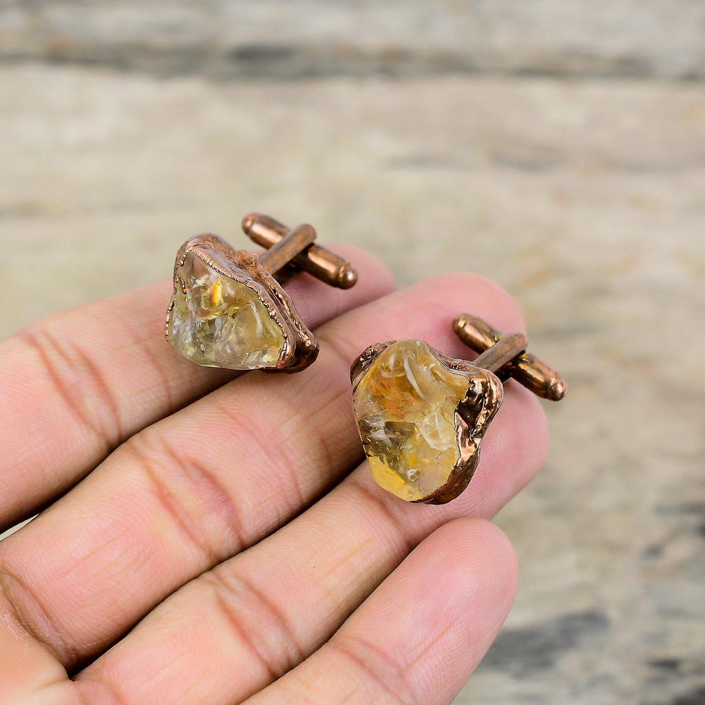 Butoni din cupru electroformat Bijuterii lucrate manual Butoni cu pietre prețioase Foarte drăguțe Bijuterii electroformate Cadou de logodnă