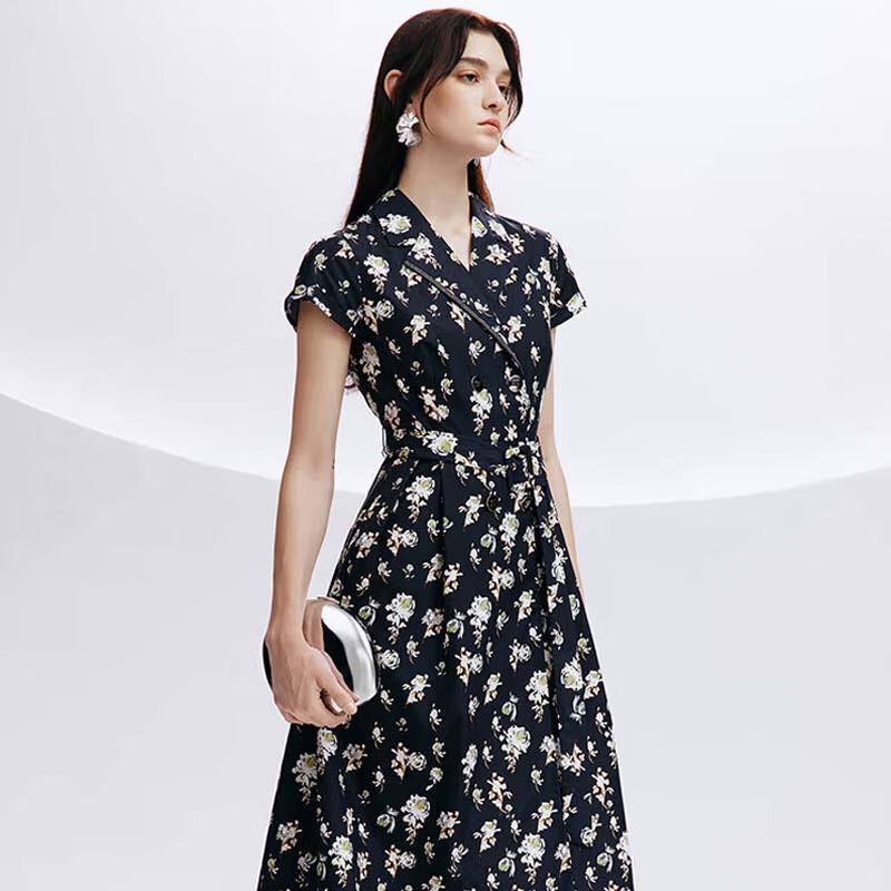 JESSIE Waist-Cinching Printed Midi Dress