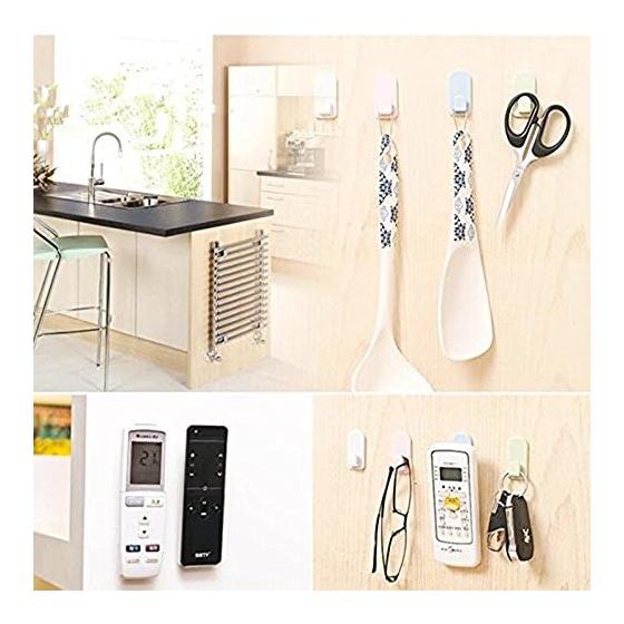 BLOSUN Remote Control Holder, Hook for Storage Instead of Remote Control Rack, Strong Adhesive Wall, No Damage, Neat Storage, Paste Type Remote