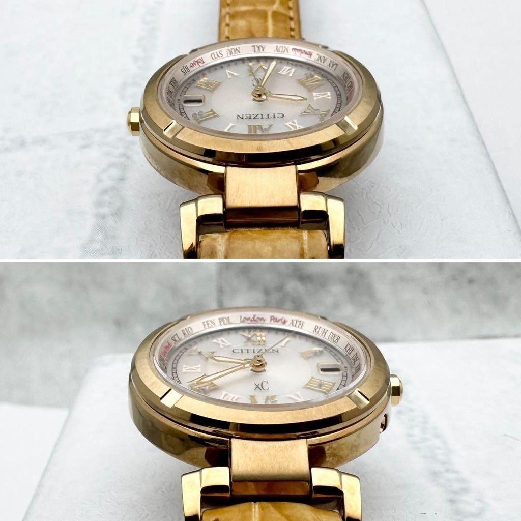 Used Operation CITIZEN xC Citizen Cross Sea Eco Drive Titanium EC1115-08A Gold Happy Flight Watch