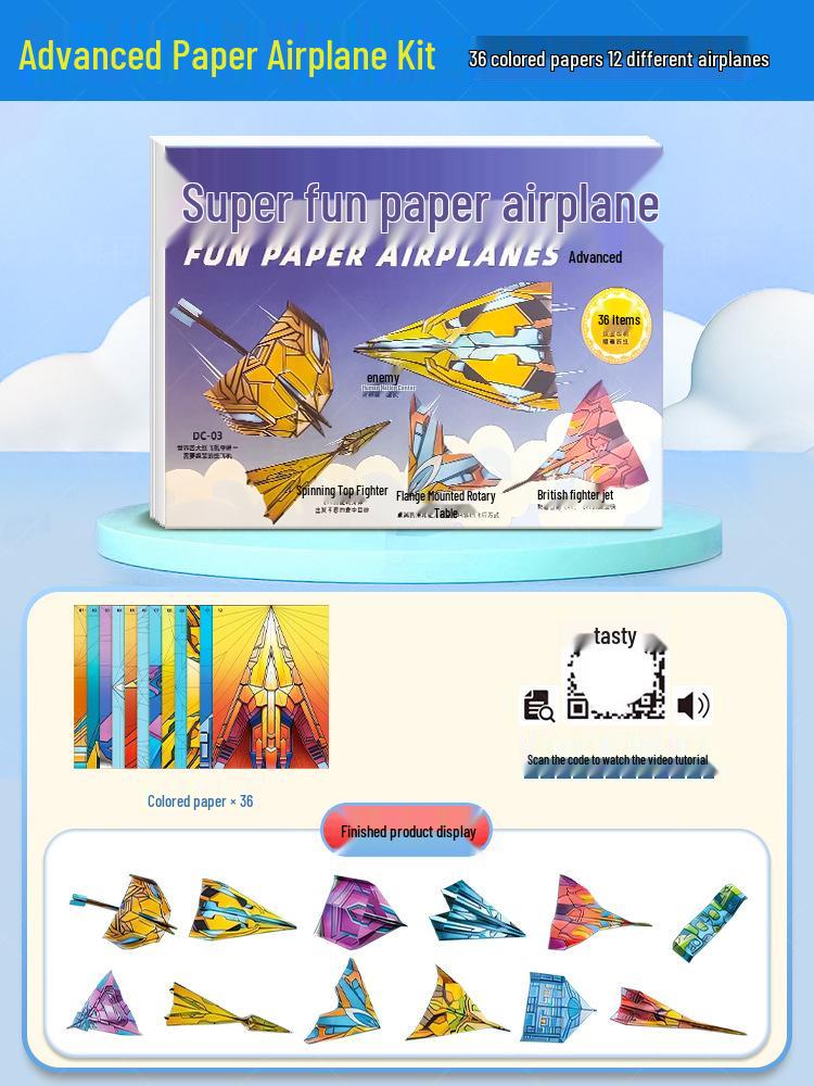 

3D Colored Paper Airplane Folding Kit for Kids - Educational Toy for Creativity and Thinking Development