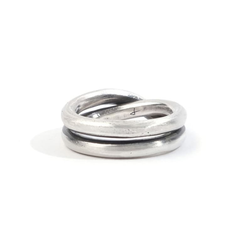 SEWNSWEN SILVER CROSS THICK LINE RING