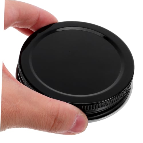 DECHOUS 70mm Metal Tin Lids for Gay Jars, 4 Each In Black and White, Iron Material, Reinforced Airtight Canning Lids for Food Preservation, Jam, and D