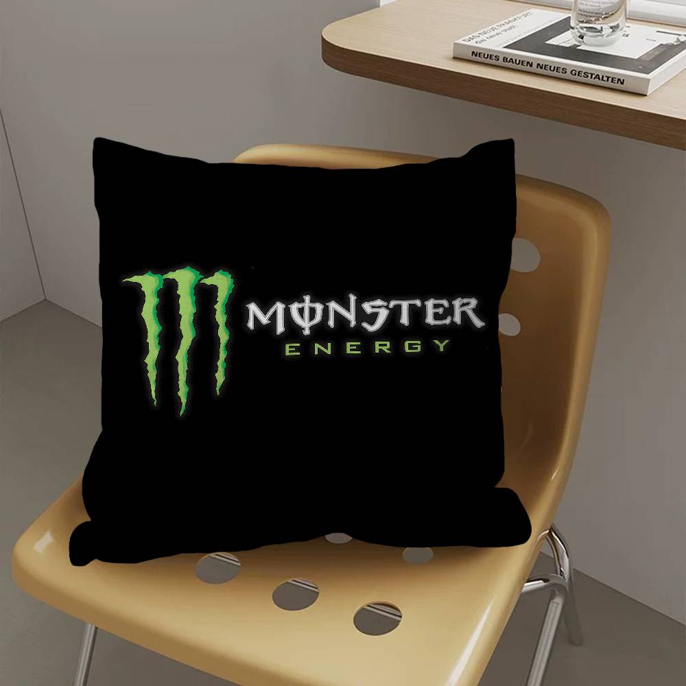 M-MonsterS LOGO Energy Kissenbezug Kissenhülle Dekokissenbezug Bedruckter Kissenbezug für Sofa 55x55cm