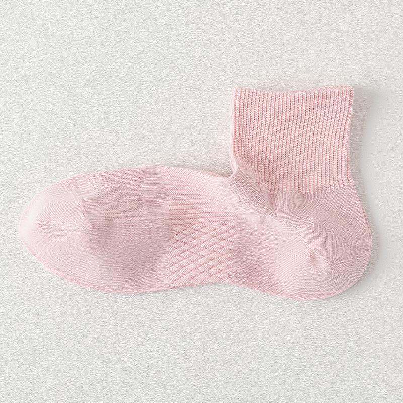 Summer Women's Pure Cotton Thin Mesh Breathable Anti-pilling All-cotton Women's Sports Socks Boneless Women's Socks