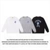 Unisex lässiger übergroßer Rundhals-Pullover mit Schriftzug-Print leichter Baumwoll-Hoodie