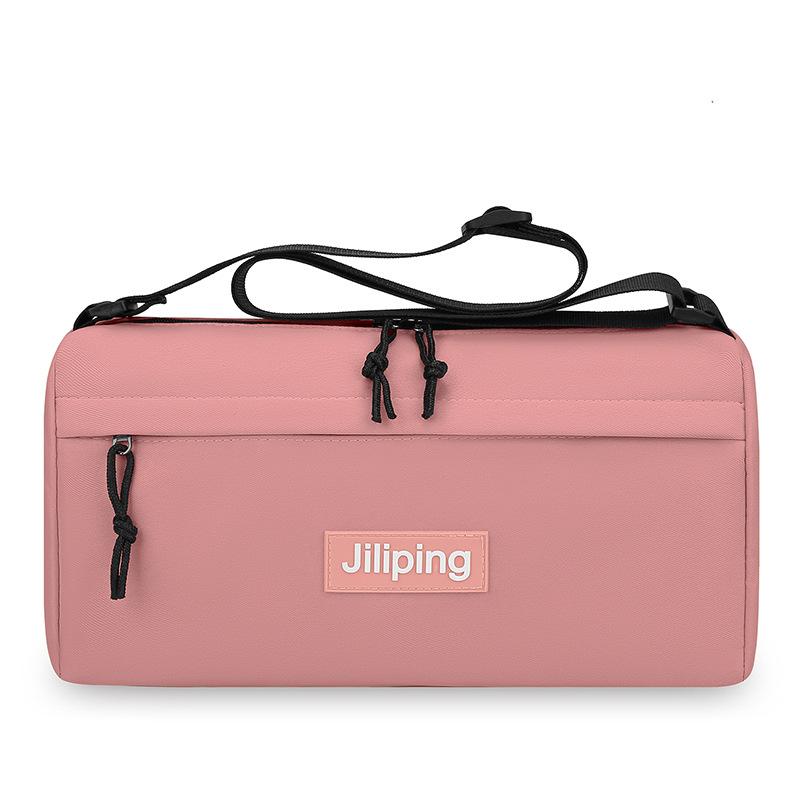 

Новая сумка-мессенджер в стиле outdoor для занятий спортом, женская, большой вместимости, повседневная, универсальная, простая наплечная сумка, модная сумка-цилиндр розовый