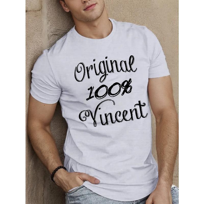 

Мужская оригинальная футболка Vincent с графическим принтом, европейский размер - Черная повседневная летняя футболка с коротким рукавом, с геометрическим дизайном, стандартный крой, круглый вырез S белый