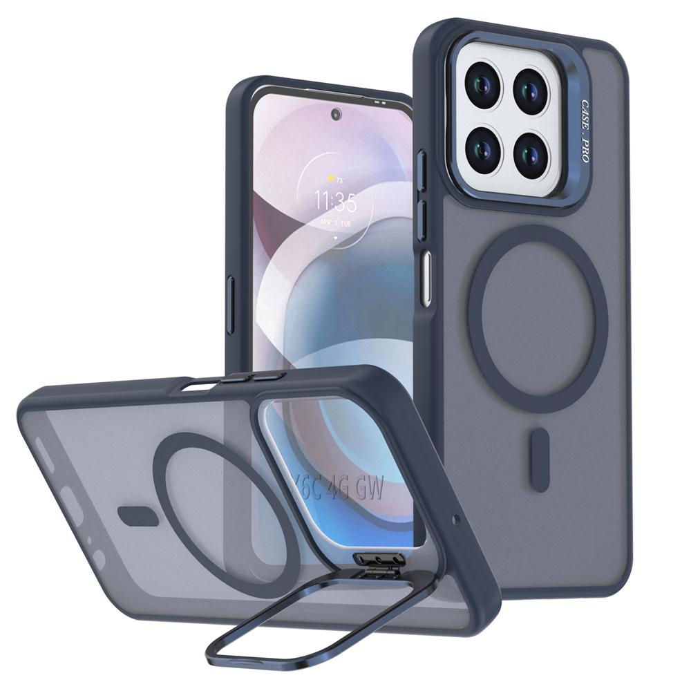 KEYSION Lens Stand Magnetic Phone Case for MagSafe for HONOR X6c X5b Plus Matte Translucent Shockproof Cover for Honor X5b Plus X6c