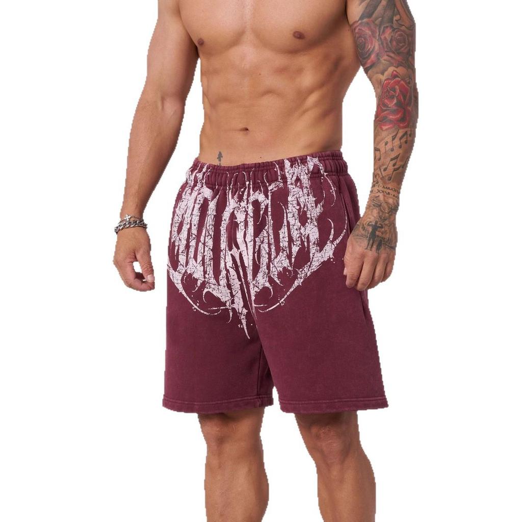 YoungLA Trendige Amerikanische Print Baumwolle Sommer Sportshorts