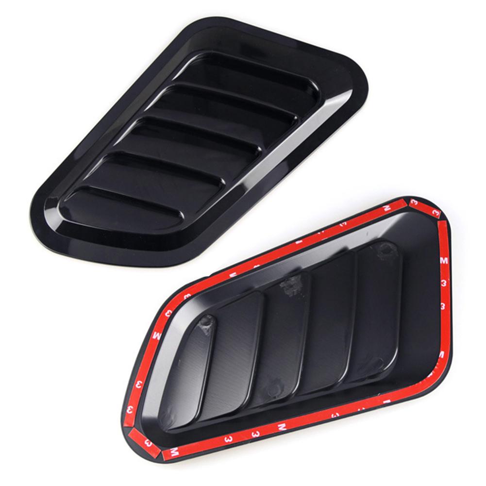 2Pcs Universal Car Decorative Cell Air Flow Intake Hood Scoop Bonnet Carbon Fiber Vent Cover Stickers Decoration Styling