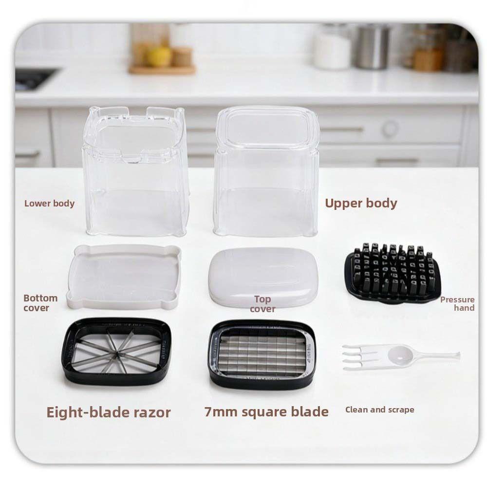 with 2 Blades Vegetable Dicer Manual Fruit Slicer Food Chopper French Fries Cutter  Cooking