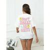 Grafik- & Buchstaben-Print Rundhals Damen T-Shirts Lässige T-Shirts Übergröße Kurzarm Weiches Lockeres T-Shirt