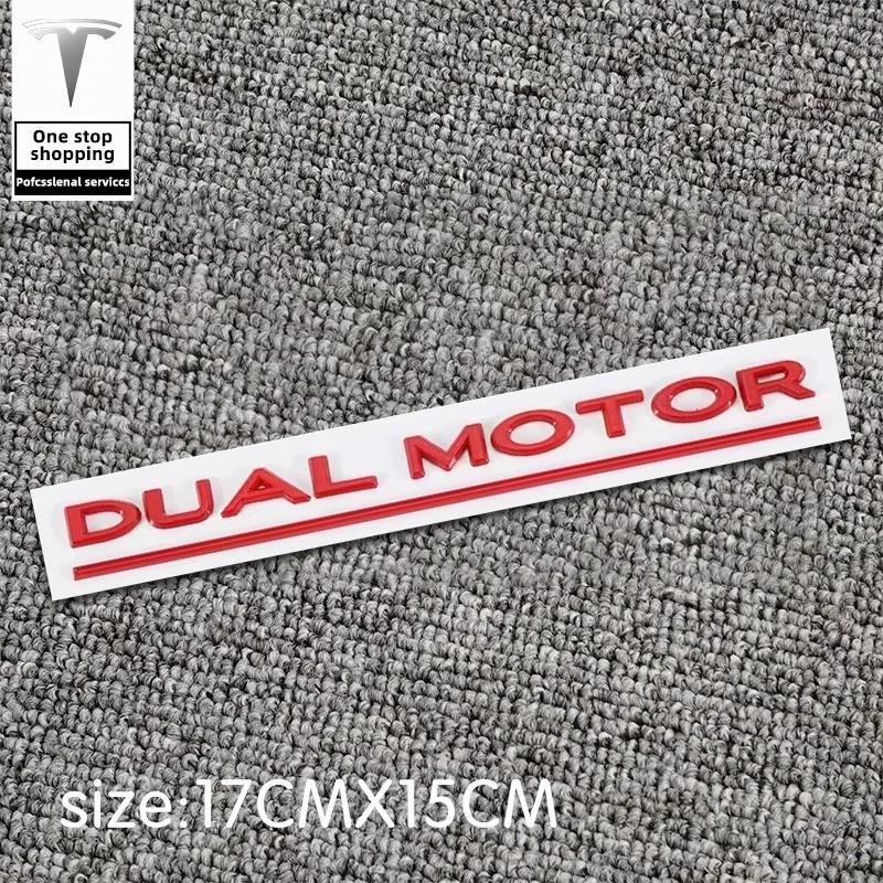 

3D ABS Tesla Model 3 Modified Car Sticker Performance Dual Motor Tail Label DUAL MOTOR English Letter Car Elevation Performance ярко-красный