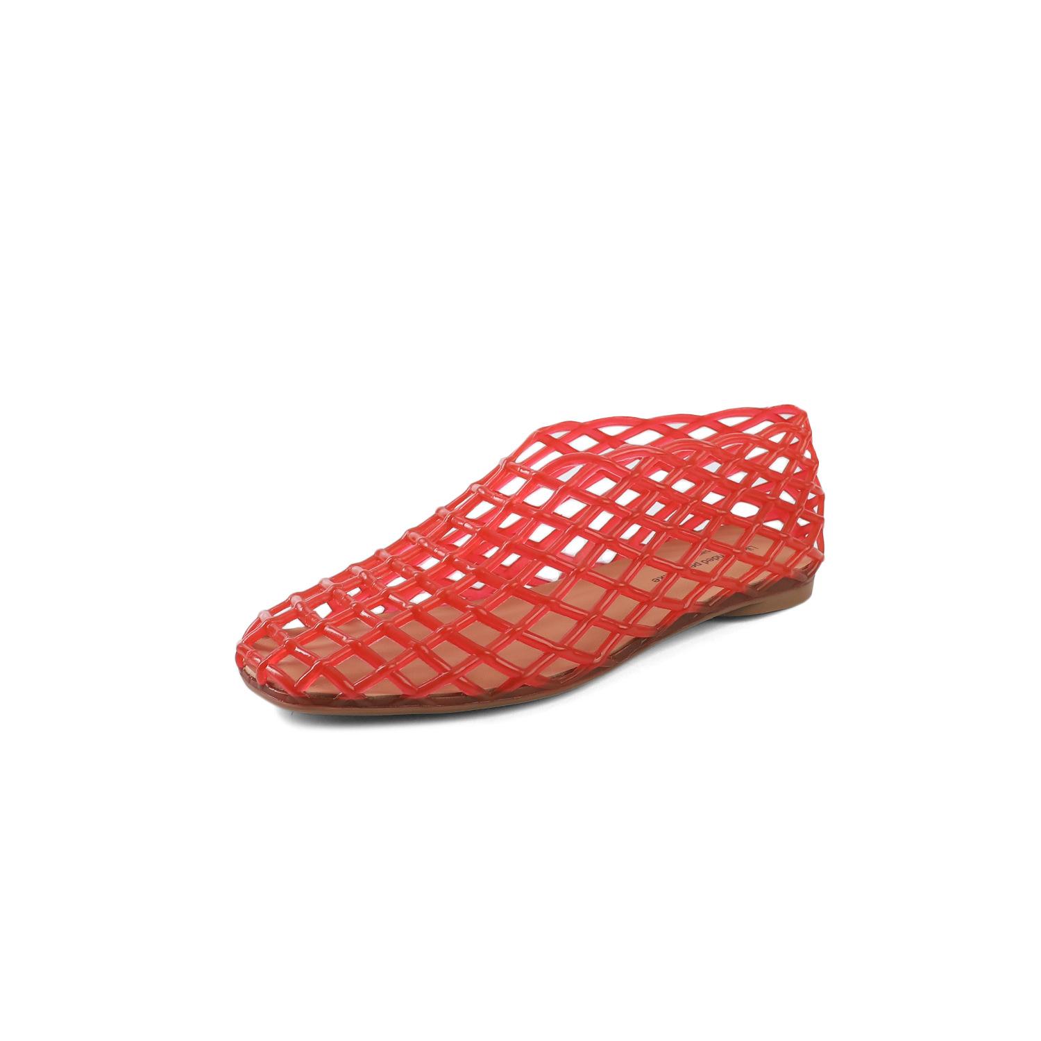 

2025 spring and autumn new bag head hole shoes women wear beach cool slippers non-slip super soft-soled sandals flat and comfortable 37 красный