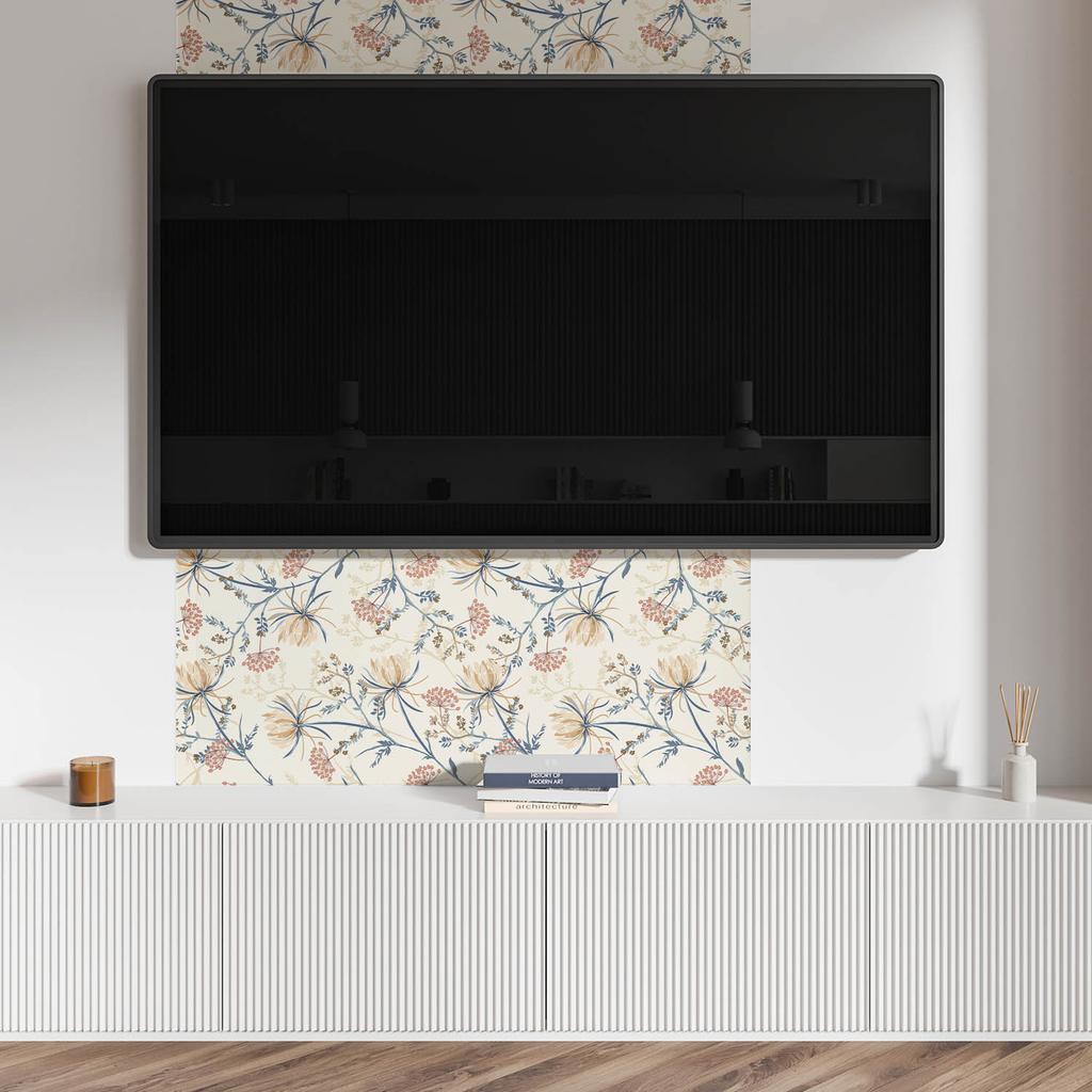 Samoprzylepny Panel Winylowy - Dekoracja Z Nadrukiem 100X50 Cm Kwiatowy Wzór Na Tle