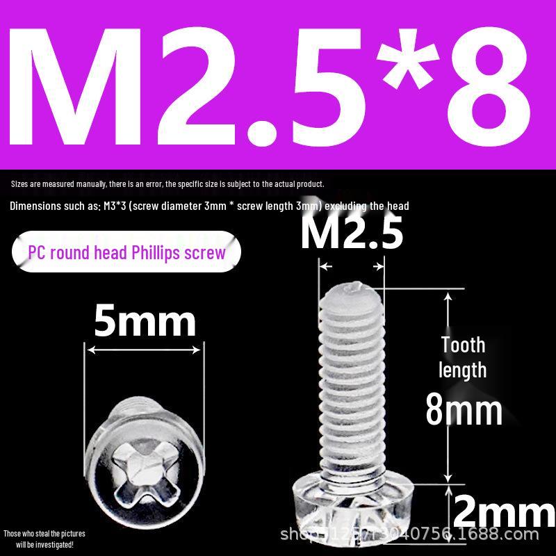 Transparent Acrylic Sheet with PC Screws and Philips Round Head Nut for DIY Fish Tank.