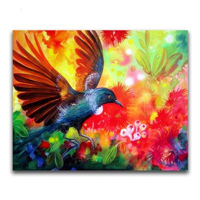 Fai da te Mosaico di diamanti 5D Colibrì Ricamo di diamanti fiore Punto croce Pittura con diamanti