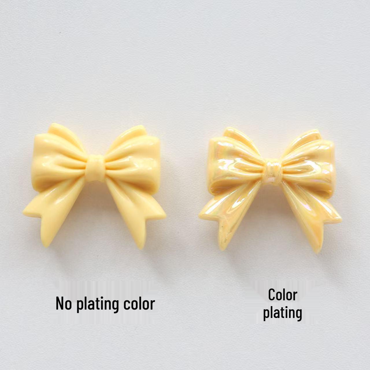 Trendy Solid/Plated Color Bow Tie Beaded DIY Bracelet  Phone Chain Pendant Accessories Solid Color