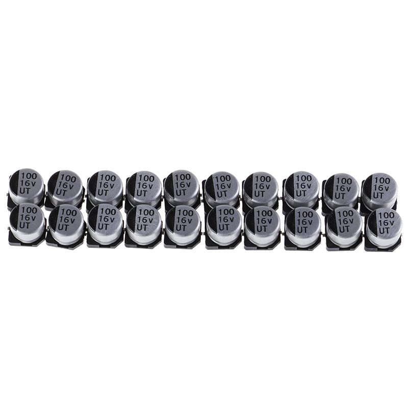 20 Pcs Smd Electrolytic Capacitors With Specifications Of 6*5 Mm 16V 100Uf