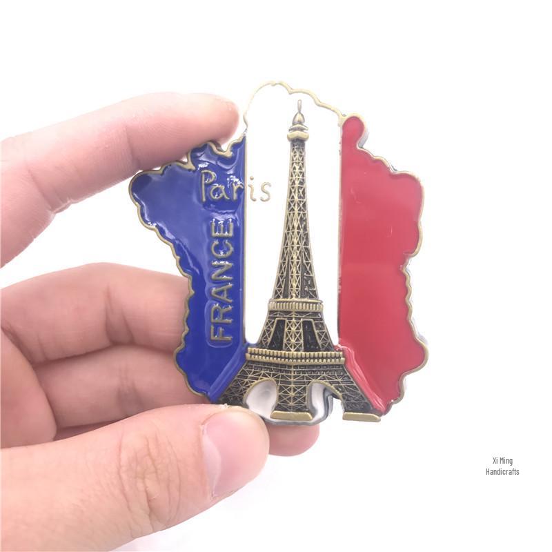 3D Metal Fridge Magnet: USA, England, Italy, Madrid, Dubai, Belgium, India, Israel - High-End Commemorative Collection