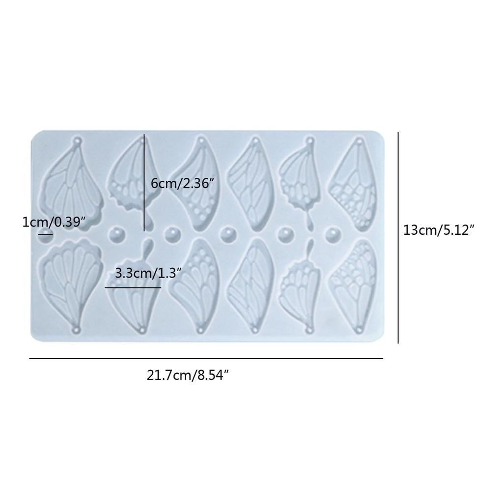 Butterfly Wing Shaped Pendant Molds Keychain Mold with Hole Clay Mould Jewelry Tool Silicone Material Hand-Making Supply