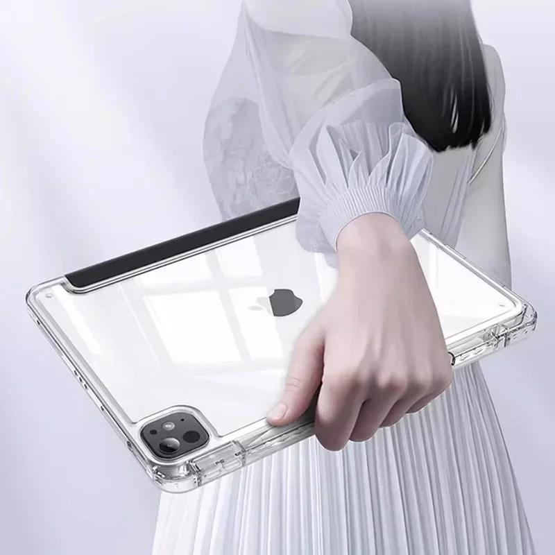 For Samsung Galaxy Tab S11 Ultra 14.6 " Case Smart Fold Acrylic Clear Stand Cover for Tab S11 11 " Funda with Pencil Holder