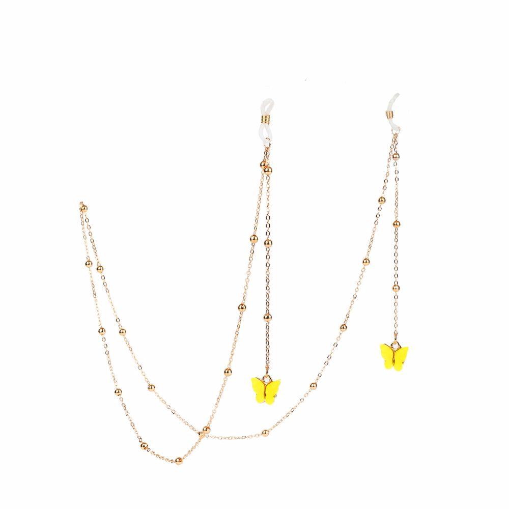 

Trend Bead Anti-lost Zinc Zinc Alloy Non-slip Butterfly Metal Glasses Chains Neck Strap Mask Hanging Rope D