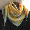 Square Lightweight Neck Scarf with Magnetic Clasp Adjustable Closure Soft Fabric Printed Pattern Elegant Design for Everyday Use
