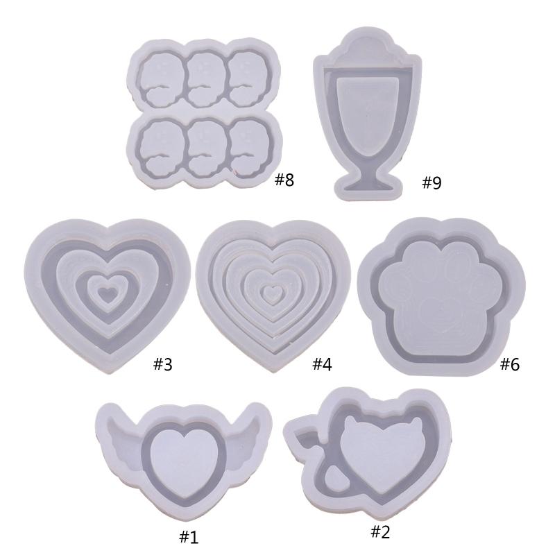 Heart Cup Resin Keychain Molds Jewelry Pendant Epoxy Resin Casting Molds Small Quicksand Mold for DIY Making Keychain
