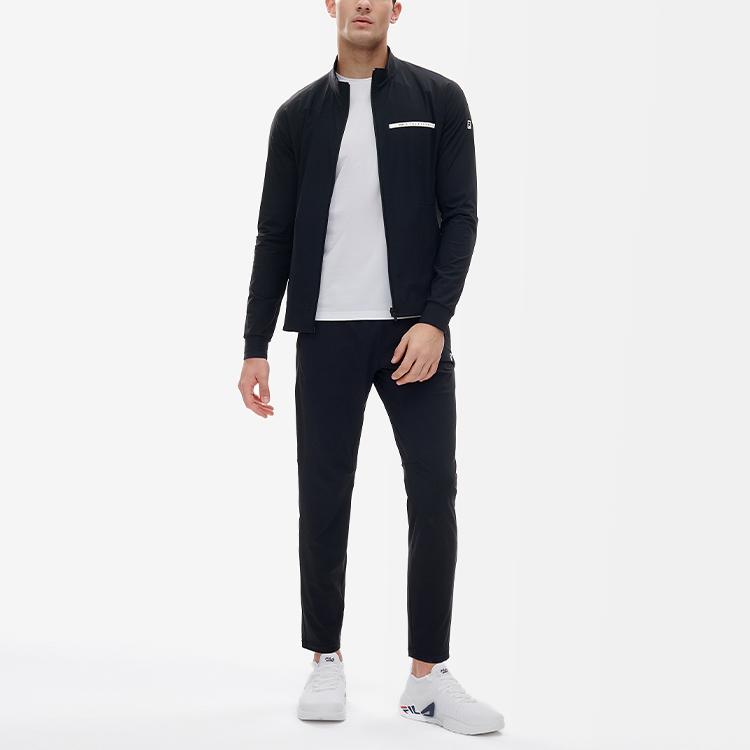 Fila Athletics Solid Logo Sports Knit Long Sleeve Jacket Men jackets Royal-Blue A11M221501FNV