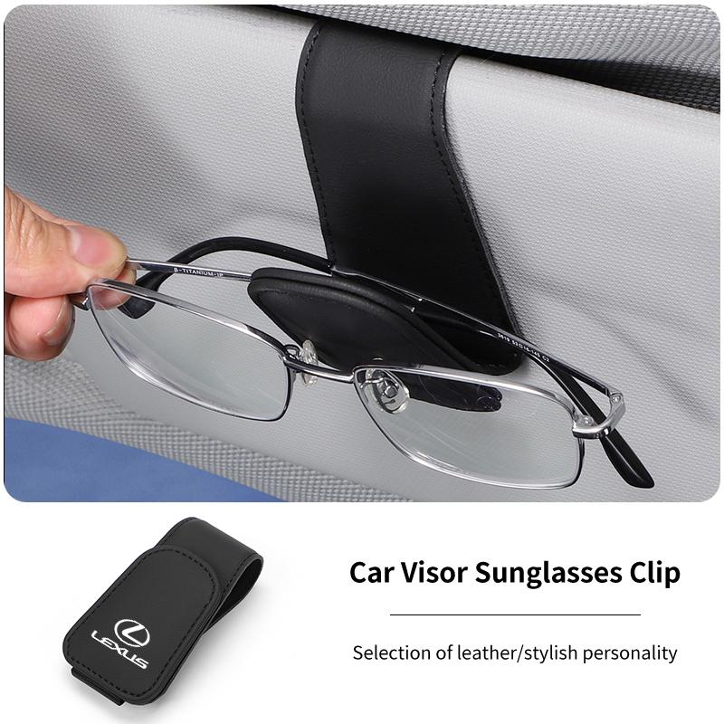 Car Visor Glasses Clip Leather Sunglasses Holder Organizer Accessories For Lexus CT ES GS NX IS250 CT200h IS300h ES300h RX400h N ABJ1