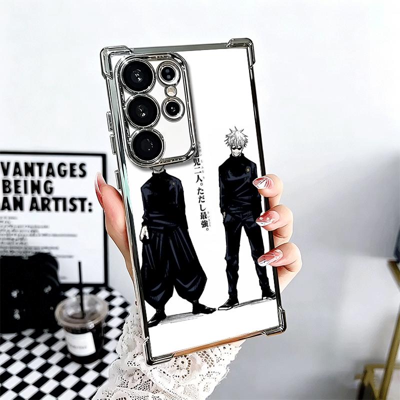 Anime Geto Suguru JUJUSU Plating Phone Case For Samsung Galaxy S24 S25 FE S26 Edge S23 Ultra S22 S21 Plus S20 Anti-Fall Airabag