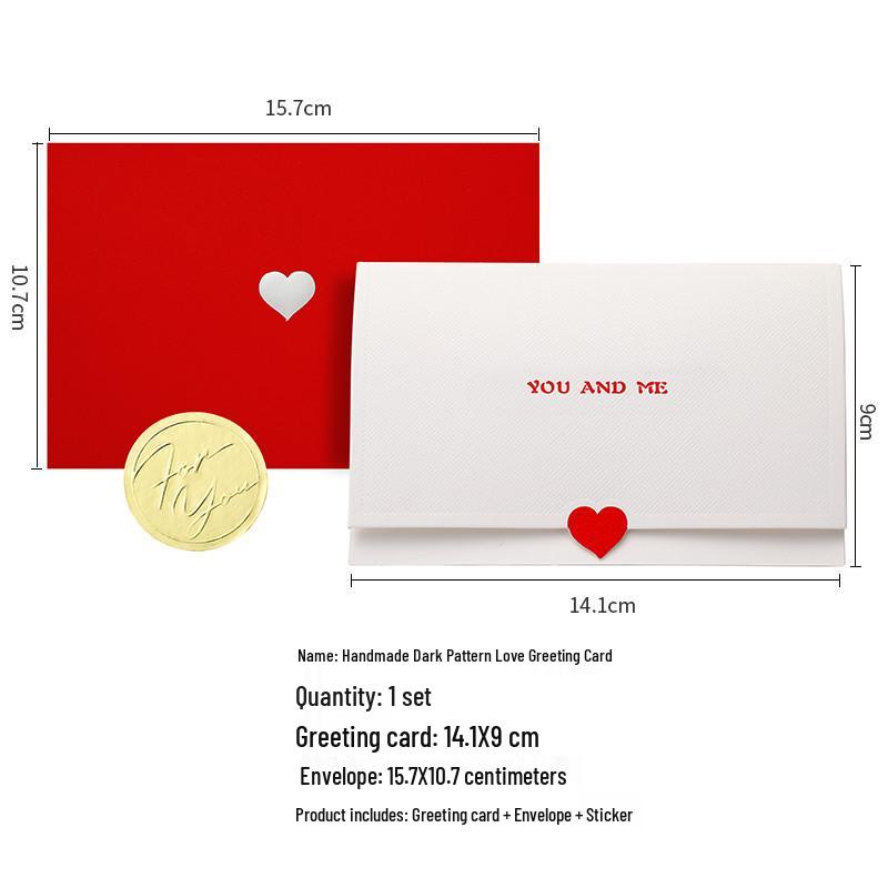 Handmade Hidden Pattern Greeting Card with Envelope for Holidays, Birthdays, Thank You Occasions, and Business Events.