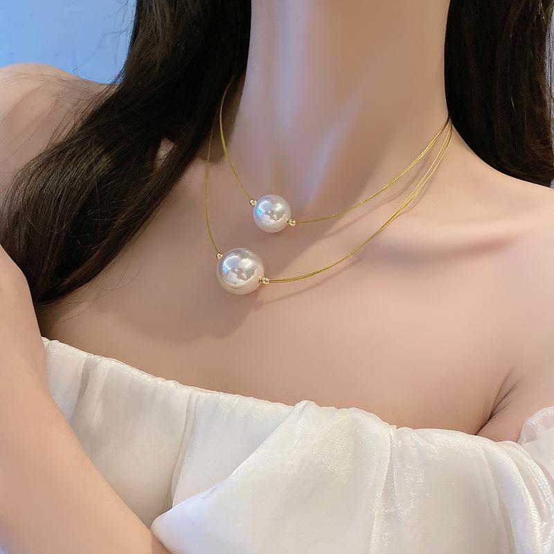 Korean French Retro Pearl Necklace: 2024 Trendy High-End Women's Choker