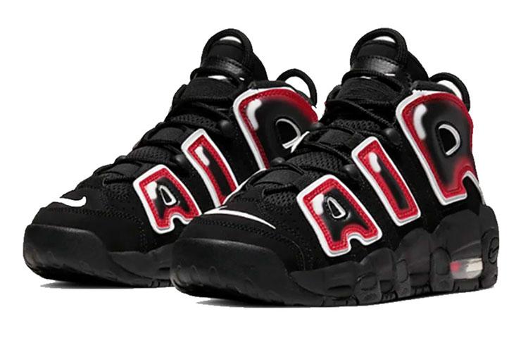 Nike Air More Uptempo Black White Laser Crimson GS 415082-010