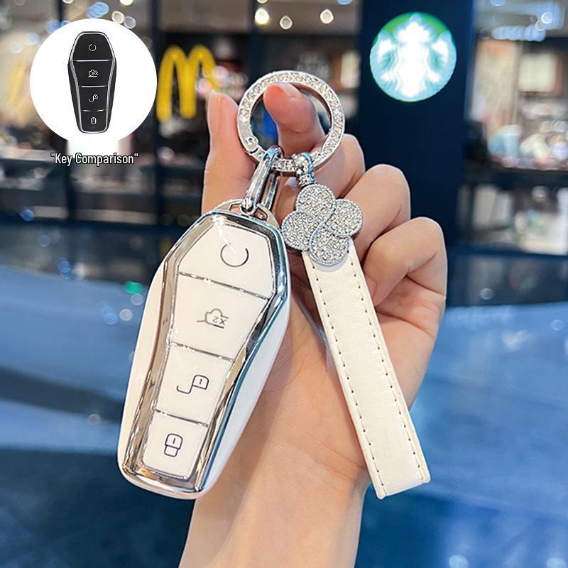 Etui na kluczyk BYD: Kompatybilny z Dolphin, Seagull, Song Plus, Qin DMI, Han EV, Tang, Seal, 06, Yuan Pro - Pokrowiec na brelok