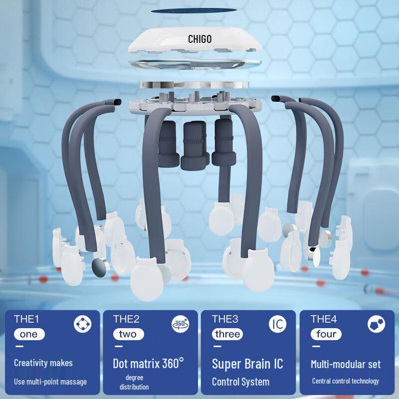 CHIGO Brainwave Vibration Octopus Head Massager CN plug (adapter included)