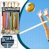 Metal Trophy and Medal Display Shelf, Wall Mount Medal Holder Hanger Rack for Award Showcase
