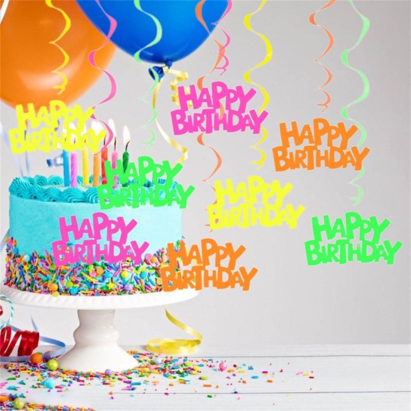 Light Up Hanging Banners for Family Gathering Birthday Party Wall Decors Streamers Fluorescence Hanging Streamers Decors