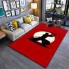 Samurai Silhouette On Red Suitable As a Non-slip Mat for the Living Room or Bedroom Sofa
