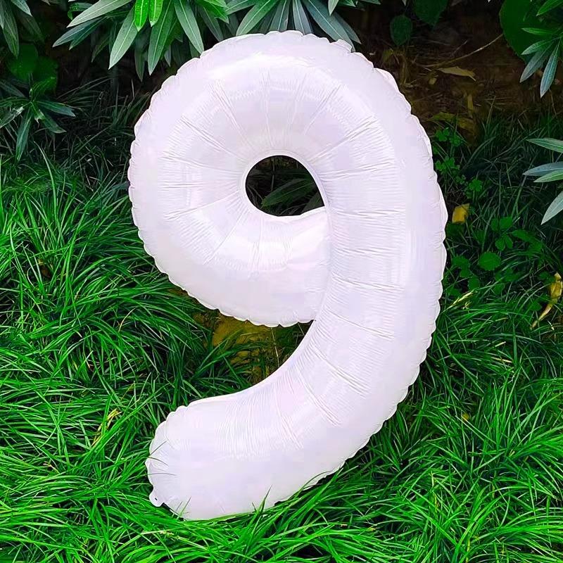 

32-Inch White Birthday Digital Balloon Children S Baby Outdoor Photo Birthday Party Decoration Scene Arrangement Balloon 32 inch white number 9
