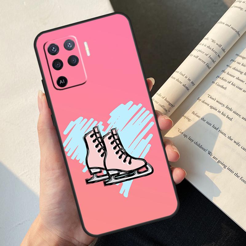 Ice Skating Case For Oppo A58 A98 A78 A18 A38 A60 A80 A40 A77 A57 A17 A74 A54 A94 A96 A76 A16 A15 A5 Pro