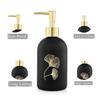 Ceramic Durable Marble Finish Liquid Handwash Soap Dispenser with Pump for Bathroom | Handwash Dispenser for Kitchen |  | 400 Ml (Black)