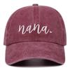Nana Retro Washed Letter Embroidered Baseball Cap Women Men Outdoor Fashion Versatile Casual Hat